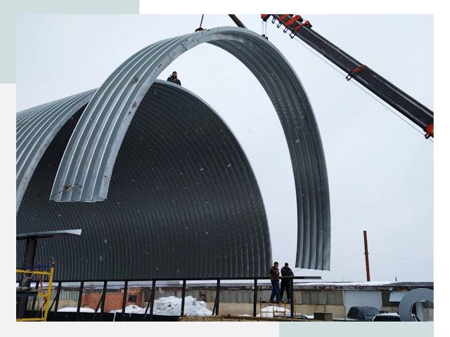 Полукруглые ангары в Алексине