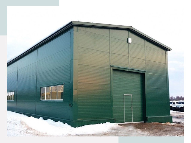 Двускатные ангары в Алексине